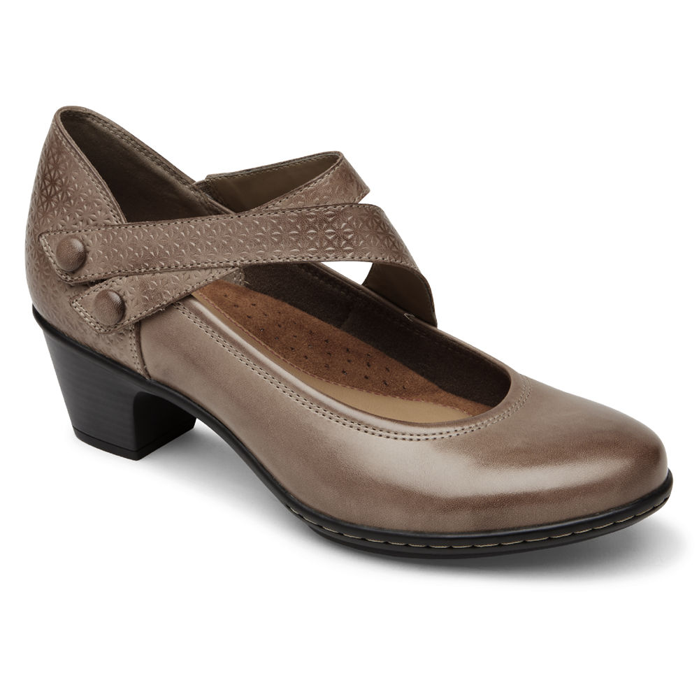 Rockport Wedges For Womens Brown - Cobb Hill Kailyn Asymmetrical Mary Jane - SF2957813